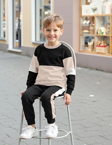 Image of Toddler Boy Clothes Long Sleeve Hoodie Sweatsuits Tops and Pants 2Pcs Boys Fall Winter Outfits Set