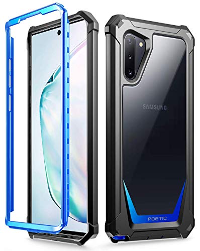 Galaxy Note 10 Rugged Clear Case, Poetic Full-Body Hybrid Bumper Cover, Support Wireless Charging, Without Built-in-Screen Protector, Guardian Series, Case for Samsung Galaxy Note 10, Blue