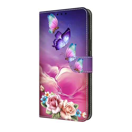 Étui pour Google Pixel 10 Pro housse portefeuille cuir avec fentes cartes motif fleuri