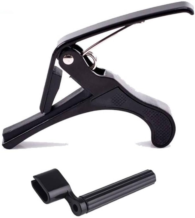 Guitar Capo & Winder Combo – Quick-Change Capo with String Winder Tool (Black)