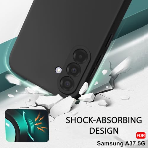 Image of TheGiftKart Back Cover for Samsung Galaxy A37 5G Case | Genuine Liquid Silicone | Soft Micro-Fibre Lining Inside | Camera Protection Bump | Shockproof Galaxy A37 Back Cover (Silicone, Black)