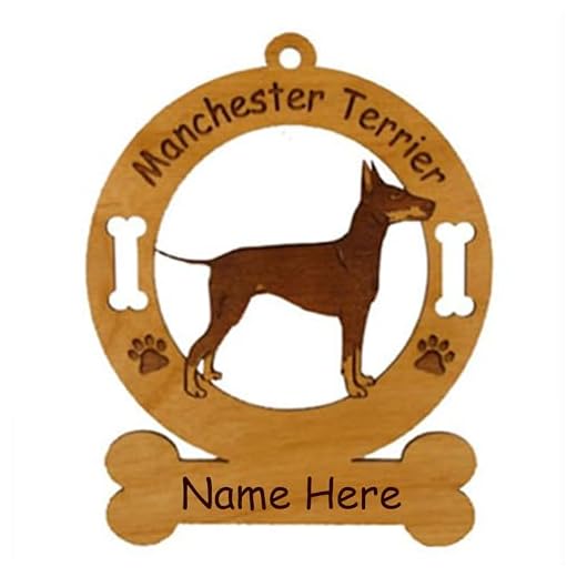 Manchester Terrier Standing Ornament Personalized with Your Dog's Name 3536