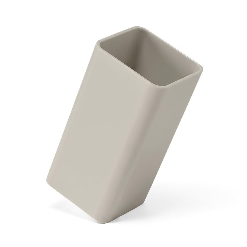 Set Accessori Bagno 4 Pezzi Beige E Cromo – Dispenser Sapone, Portaspazzolini, Portasapone E Porta scopino WC In Plastica – Linea Star