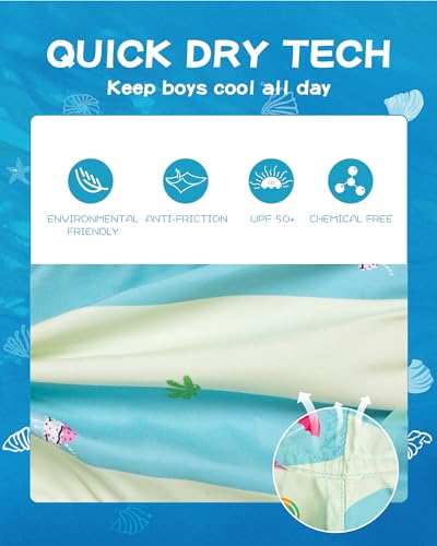 Image of SURF CUZ Boys Swim Trunks Toddler Swim Shorts UPF 50+ Bathing Suit for Boy Swimsuit Quick Dry Mesh Beach Boardshorts Swimwear