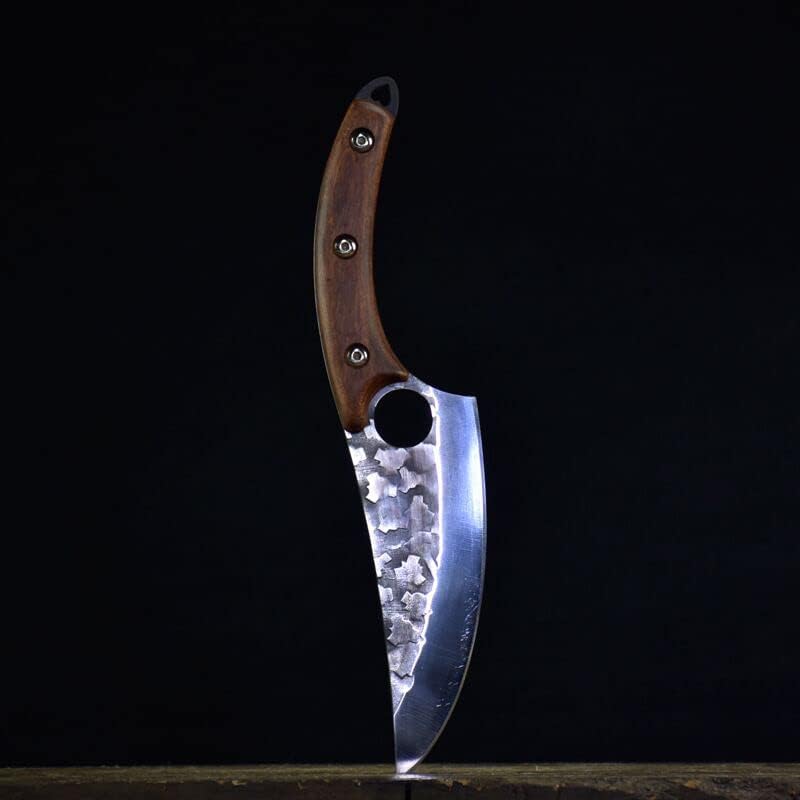 Meat Cleaver, Hand-forged kitchen knife Small scimitar boning knife domestic fruit knife outdoor slice fish cutting meat slaughtering knife (Color : G-cd28)