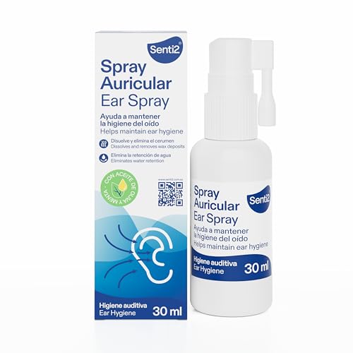 Senti2 Spray Auricular para Higiene del Oído,Disuelve y Elimina el Cerumen, Elimina la Retención de Agua - 30ml