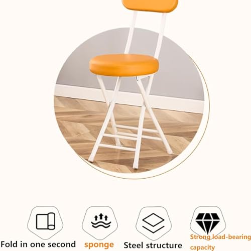 Chaises pliantes d'intérieur avec coussin et tabouret pliant gain de place blanc