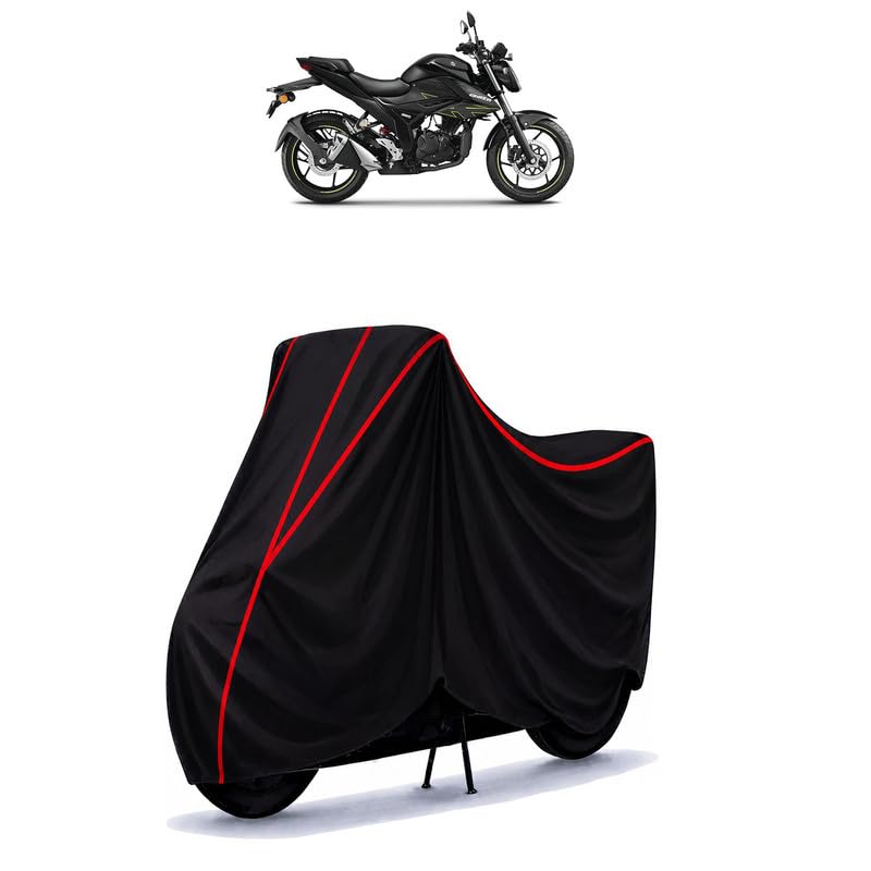 Image of Suzuki Gixxer Water Resistant Bike Cover for All Motorcycles & Rain | Heavy Duty Taffeta Fabric | UV Protection, Dustproof, Scratchproof | All Weather Two Wheeler Body Cover with Elastic Bottom