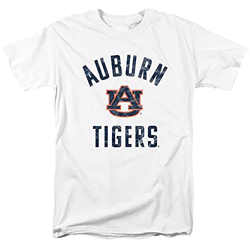 Auburn University Official Au Tigers Logo Unisex Adult T-Shirt, White, Large