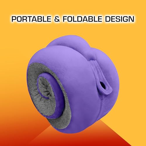 Image of Billebon Memory Foam Travel Neck Pillow with Magnetic Fabric Luxury Neck Support Pillow for Comfortable Travel, Washable Removable Cover (Lavender with Eye Mask)