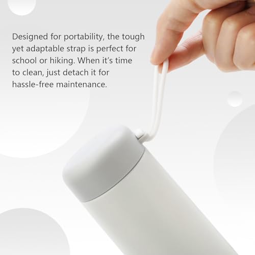 Simcat botella de agua pequeña de acero inoxidable aislada al vacío de 9 oz con mango miniatura 5