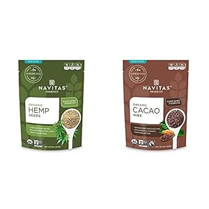 Navitas Organics Hemp Seeds, 8 oz. Bag — Organic, Non-GMO, Low Temp-Hulled, Gluten-Free & Cacao Nibs, 8 oz. Bag…