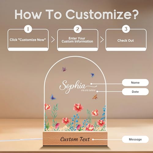 Lámpara de noche personalizada para bebé acrílica miniatura 4