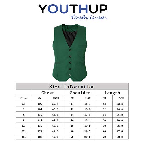 YOUTHUP Gilet Costume Homme sans Manche Slim Fit Multicolore Veste Business Mariage Elégant,Violet,S - Image 8
