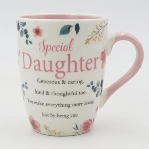 Image of Daughter Mug Gifts for Daughter Presents Thoughtful Gifts for Daughter Cup Quality Bone China Mug Floral Sentimental Verse Birthday Christmas