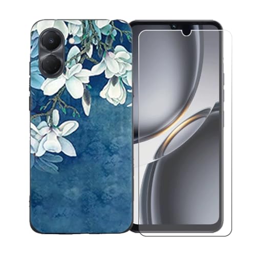 CongJiaLingXi�P�[�X�K�p �� Tecno Spark Go 3 (6.75") �K�p �� �d�����ꂽ�K���X�X�N���[���v���e�N�^�[�A�_�炩���V���R�[���V�F���o���p�[�h�Ռ�TPU�ی�J�o�[�������,LLM40