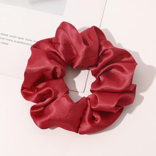 Pack of 2 Silk Colon Hair Bobbles, Plain Scrunchies, Elastic Hair Ties, Soft Hair Rings, Rubber Bands, Ponytail Holder - Image 2