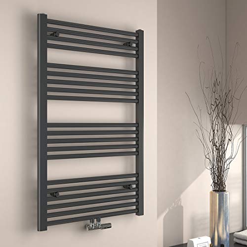 Preisvergleich Produktbild EMKE Badheizkörper Handtuchtrockner, Handtuchwärmer 600x1600mm 761 Watt Anthrazit Handtuchheizkörper für Wasser Mittelanschluss