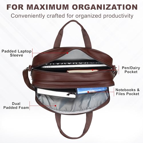 Image of HOT SHOT EXECUTIVE 2001|LEATHER MESSANGER BAG|LAPTOP MESSAMGER BAG|LAPTOP SLING BAG|OFFICE BAG|SHOULDER BAG|15.6 INCH|WATER RESISTANT |20 L LAPTOP BAG FOR MEN & WOMEN