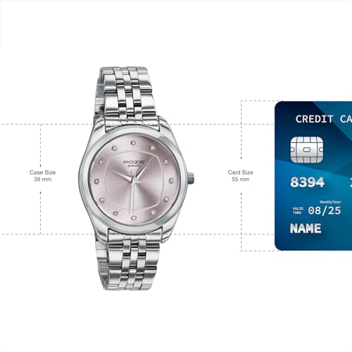 Image of Sonata Poze 7 Analog Pink Dial Silver Sheet Metal Strap Watch for Women - SP80146SM01W