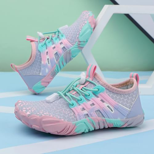 Image of Kids Water Shoes Boys Girls Quick Dry Aqua Socks Barefoot Beach Pool Swim Hiking Lightweight Non-Slip Outdoor