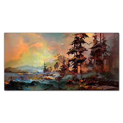 Impression sur verre acrylique haut de gamme de paysage alpin 100x50cm finition brillante