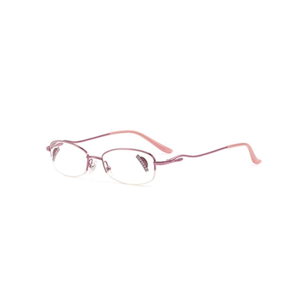 Hochauflösende Anti-Blaulicht-Anti-Ultraviolett-Lesebrillen, versilberte 0,4-Unzen-Rahmen, Brillen mit achtschichtigen beschichteten Gläsern Licht/Rosa / 2.00