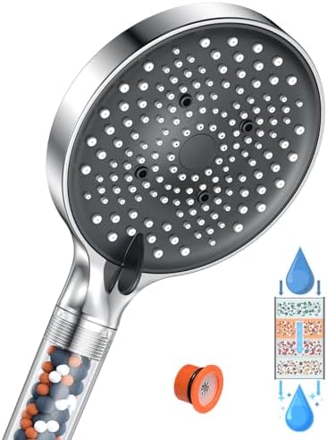 Pommeau De Douche Haute Pression – 5 Modes, Anti-calcaire – Économie D’eau 60% – Avec Tuyau 1,5 M