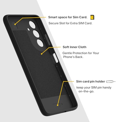 Image of Pikkme Back Cover for Samsung Galaxy A16 5G Camera Protection 3D Hexa Cube Design Silicone Protective Bumper Case (Black)
