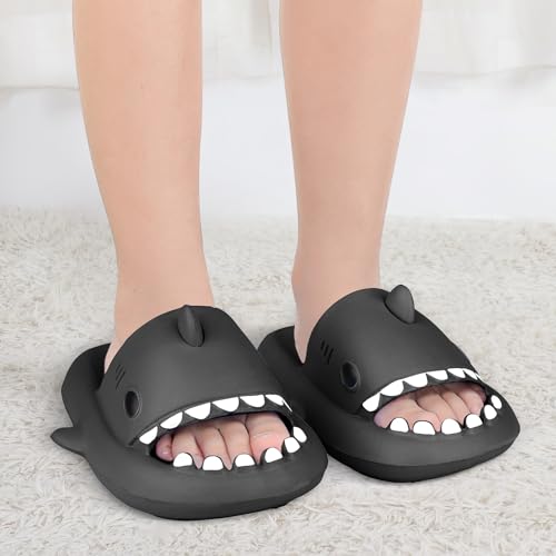 Image of Kids Shark Cloud Slides | Boys Girls Slip On Sandals | Toddler Beach Slippers | Youth Fish Flip Flops Pool Shower Shoes