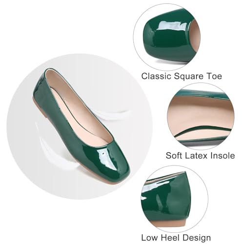 Image of Dear Time Women's Casual Foldable Ballet Flats Square Toe Ballerina Flats Shoes Comfortable