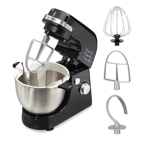 Comparison: Best Stand Mixer Brands 8 Hamilton Beach Electric Stand Mixer, 4 Quarts, Dough Hook, Flat Beater Attachments, 7 Speeds, Whisk, Stack & Scrape Bowl Scraper, Black