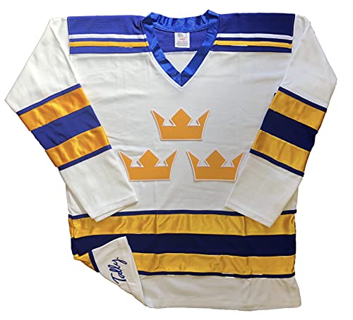 Tally Team Sweden Jerseys - Ready to Customize with Your Name and Number (White, Adult Medium)