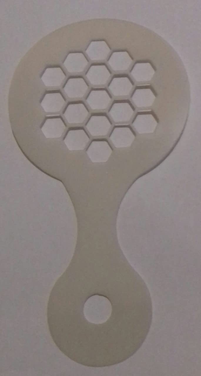 2 x Honeycomb Coffee Cup / Cappuccino Stencils Reusable Cafe Restaurant bee