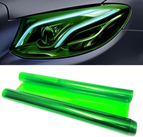 Image of HOME13 Self Adhesive Auto Car Tint Headlight Taillight Fog Light Vinyl Smoke Film Sheet Sticker Cover Car & Bike Protection Film (Green, 12x50 Inch)