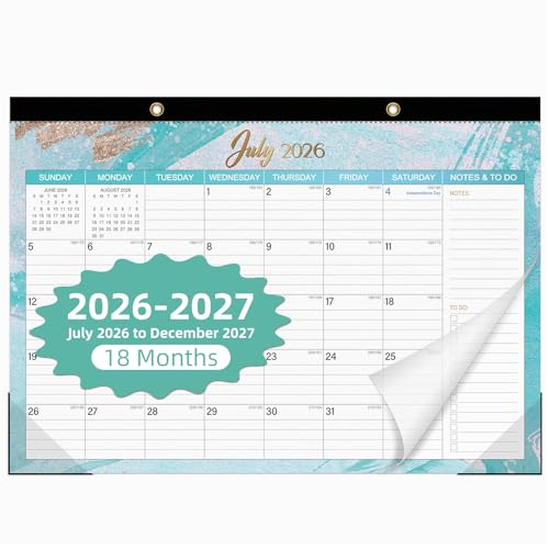 Image of Tcamp Desk Calendar 2026-2027, Large Desktop /Wall Monthly Calendar