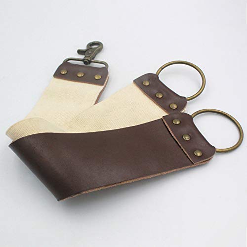 Barber's Razor Strop leather strop Shaving Razor Strop Dual Straps with Swivel Clip， Straight Razor Strop Leather Sharpening Strap 20" Barber Strop