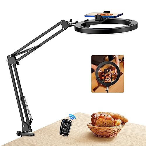Evershop Ring Light 10' con Braccio Flessibile e Telecomando – Lampada da...
