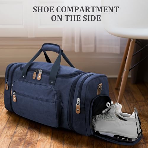 Image of Gonex Canvas Duffle Bag, Expandable 60L Travel Overnight Weekender Bag
