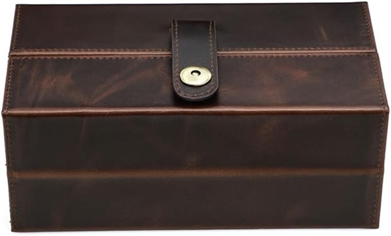 Leather Watch Case Rectangular Outdoor Travel Portable Magnetic Buckle Storage Box