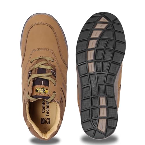 Image of Red Chief Men's Genuine Leather Casual Shoes | Stylish Lace-Up Footwear for Office, Regular Wear & Semi-Formal Outfits | Anti-Slip Sole & Cushioned Collar | RC3421