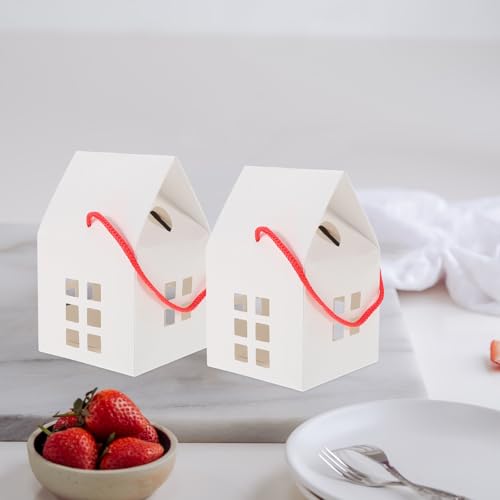 Healvian 15pcs House Shaped Candy Boxes,Goodie Paper Boxes,Candy Storage Box Wedding Favor Box,Cardboard Treat Boxes for Treats and Ornaments, present Boxes for Birthday Wedding Christmas Parties