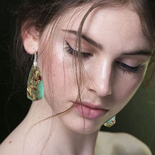 Hqfjw Big Natural Aventurine Quartz Dongling Single Stone Dangle Earrings,Large Real Waterdrop Genuine Crystal Gemstone Statement Drop Earrings For Women Girls (Stone Size:27Mm*50Mm, B1_Aventurine) #TOP1