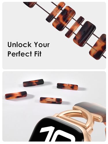 Image of V.R.HOPE Stretchy Resin Apple Watch Band for Series Ultra /10 /9 /8 /7 /SE 38mm 40mm 41mm 42mm Fashion Cute, Lightweight & Flexible, Rectangle Design with iWatch Series 6 /5 /4 /3 /2 /1(Fluorescent White-S)