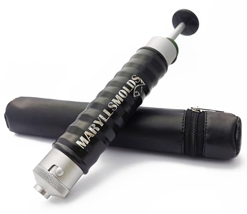 Maryllsmolds Professional Aluminum Injector 4 oz / 120 ml for Soft Plastic Plastisol Fishing Bait Baits Mold Molds Form Lure Tackle Making With Locking Nozzle on the end of Injector Gift for Fisherman