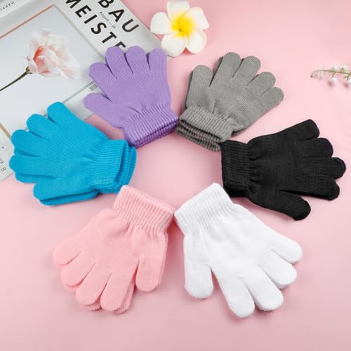Image of ONESING 12 Pairs Kids Gloves - Warm Knitted Winter Gloves Bulk for Girls Boys | Children Gloves Designed for Cold Weather