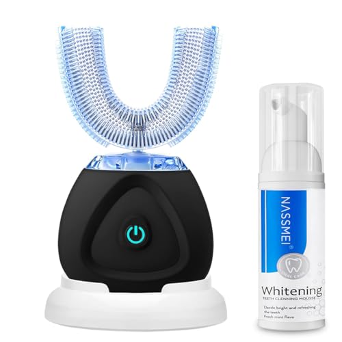 FULYA Auto Toothbrush with Teeth Whitening Mousse Ultrasonic Toothbrush for Adult 360 Tooth Brush Waterproof Rechargeable Electric Tooth whitening Brush
