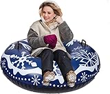 Qdreclod 47'' Aufblasbare Schlitten für Erwachsene, Schwerlast Aufblasbare Snow Tube mit Griffen, Kratzfest, Frostbeständig, Ideal für den Winter Outdoor-Spaß
