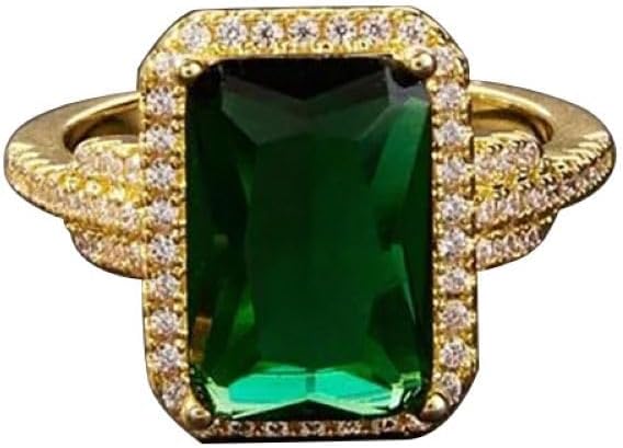 925 Sterling Silver Shining Square emerald ring Wedding ring Engagement ring CZ Ring Emerald cut rings Diamond Rings Women jewelry rings statement