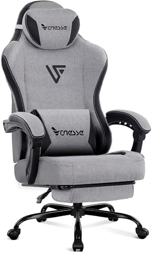 Vonesse Gaming Chair, Computer Chair Fabric with Pocket Spring Cushion, Office Chair with Footrest...